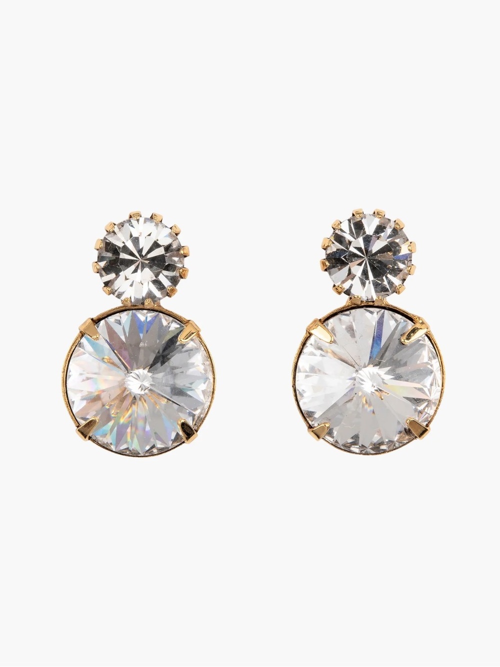 NWT Jennifer Behr Antique gold and crystal stud earrings